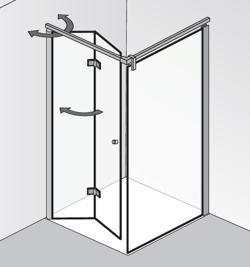 HSK Atelier Plan Drehfalttür mit Seitenwand