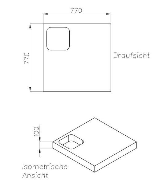 Neuesbad Wannenträger für Hoesch Muna 80x80x3