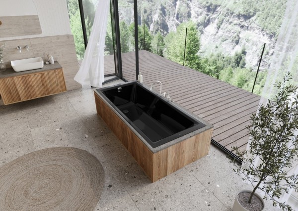Kaldewei Badewanne PURO NEXT Modell 1424, 1700x750 mm, schwarz, Antislip, Perl-Effekt, 142430003701