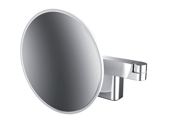emco LED-Kosmetikspiegel evo 2-armig, 5-fach, rund, Direktanschluss, 2 Schalter, Farbwechsel, dimmba