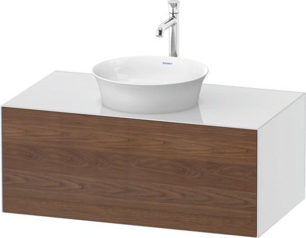 Duravit White Tulip Konsolenwaschtischunterbau wandhängend Amerikanischer Nussbaum & Weiß Matt & Hoc