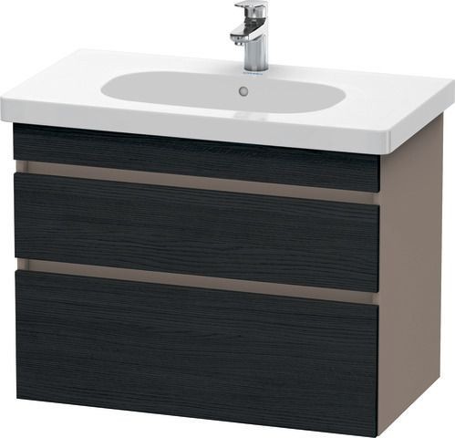 Duravit DuraStyle Waschtischunterbau wandhängend Eiche Schwarz & Basalt Matt 800x453x610 mm - DS6484