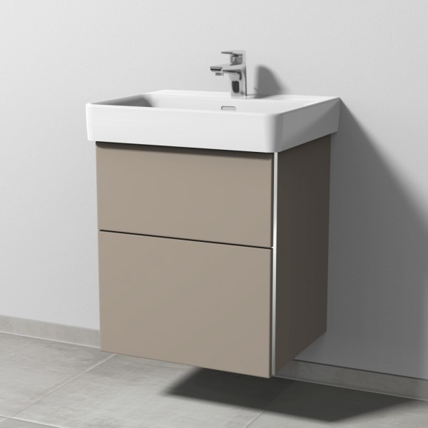 Sanipa 3way Waschtischunterbau zu Laufen Pro S Waschtisch mit 2 Auszügen, Sandgrau-Matt