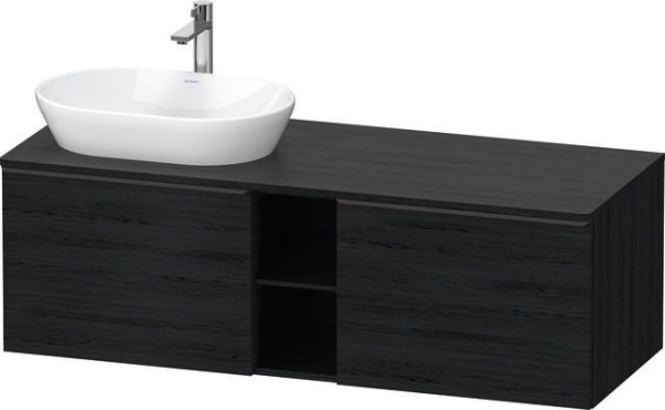 Duravit D-Neo Konsolenwaschtischunterbau wandhängend Eiche Schwarz Matt 1400x550x459 mm - DE4950LBD1