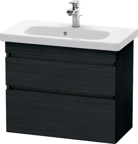 Duravit DuraStyle Waschtischunterbau wandhängend Eiche Schwarz Matt 730x368x610 mm - DS649901616