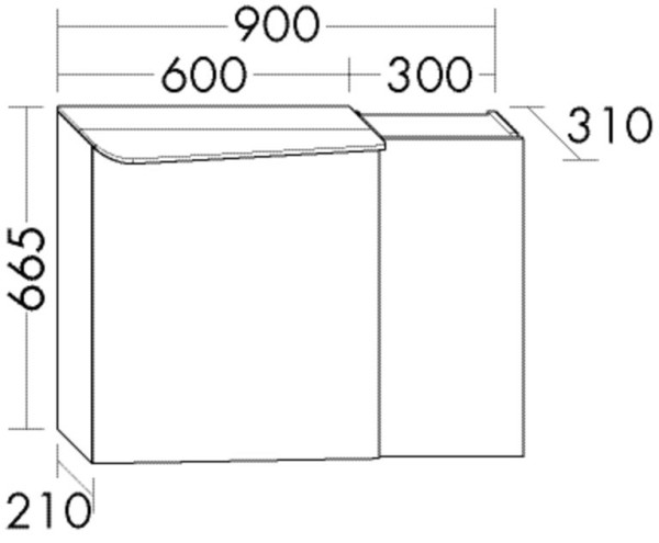 Burgbad Spiegelschrank Badu 665x900x310 Eiche Dekor Flanelle, SFUB090RF3696