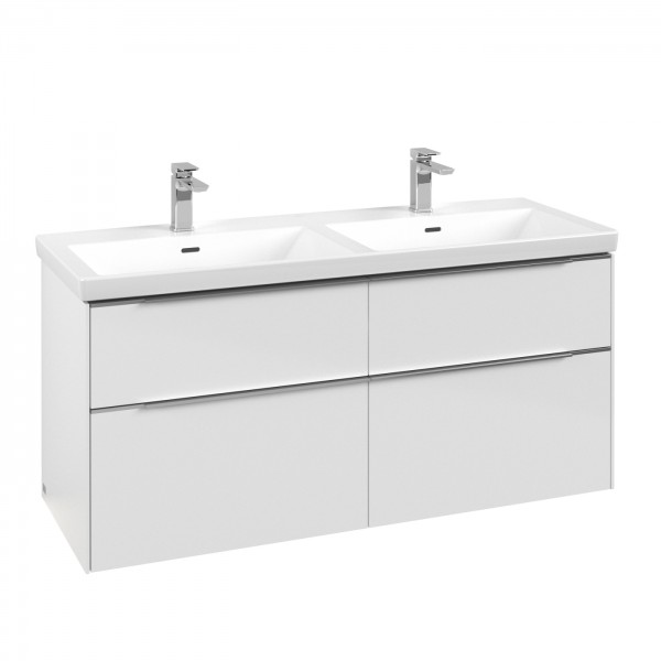 Villeroy & Boch Subway 3.0 Waschbeckenunterschrank, mit Beleuchtung, 4 Auszüge, 1272 x 579 x 462 mm,
