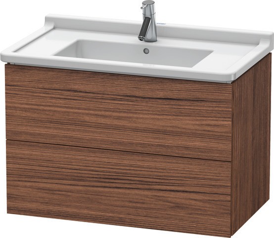 Duravit L-Cube Waschtischunterbau wandhängend Nussbaum dunkel Matt 820x469x558 mm - LC626502121