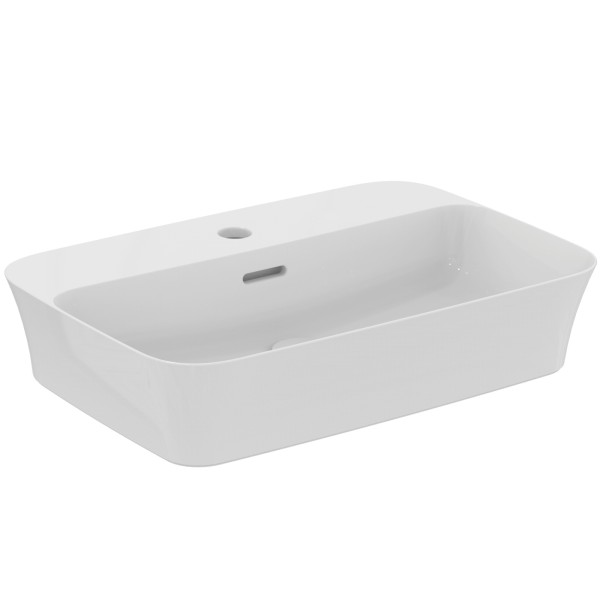 Ideal Standard Schale Ipalyss, 1 Hahnloch, mit Überlauf,