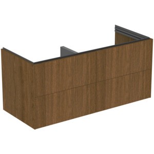 Ideal Standard Doppelwaschtisch-Unterschrank Conca 4 Auszüge o.Platte 1200x505x550mm Walnuss D., T55