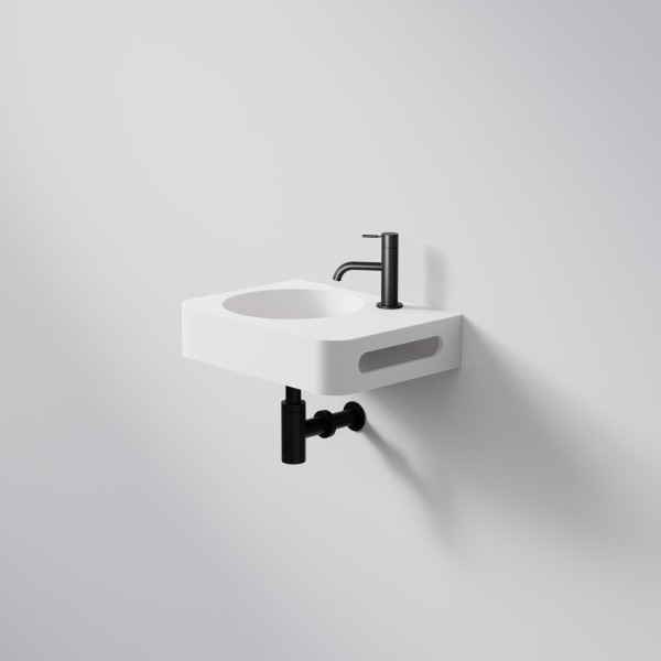 Steinberg Serie 449 Waschtisch Wandwaschtisch aus Mineo Stone, matt white, 449 7105 W