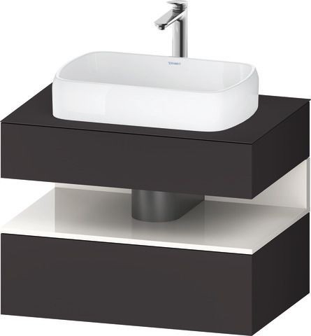 Duravit Qatego Konsolenwaschtischunterbau wandhängend Graphit Supermatt 800x550x600 mm - QA473002280