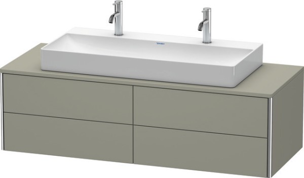 Duravit XSquare Konsolenwaschtischunterbau wandhängend Stein Grau Seidenmatt 1400x548x400 mm - XS491