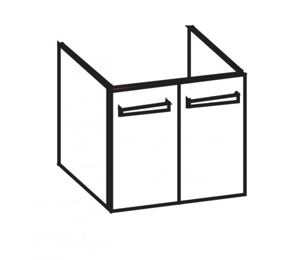 Artiqua 413 Waschtischunterschrank für Xeno 126260 Eiche Weiß quer NB, 413-WU2T-K94-7186-440