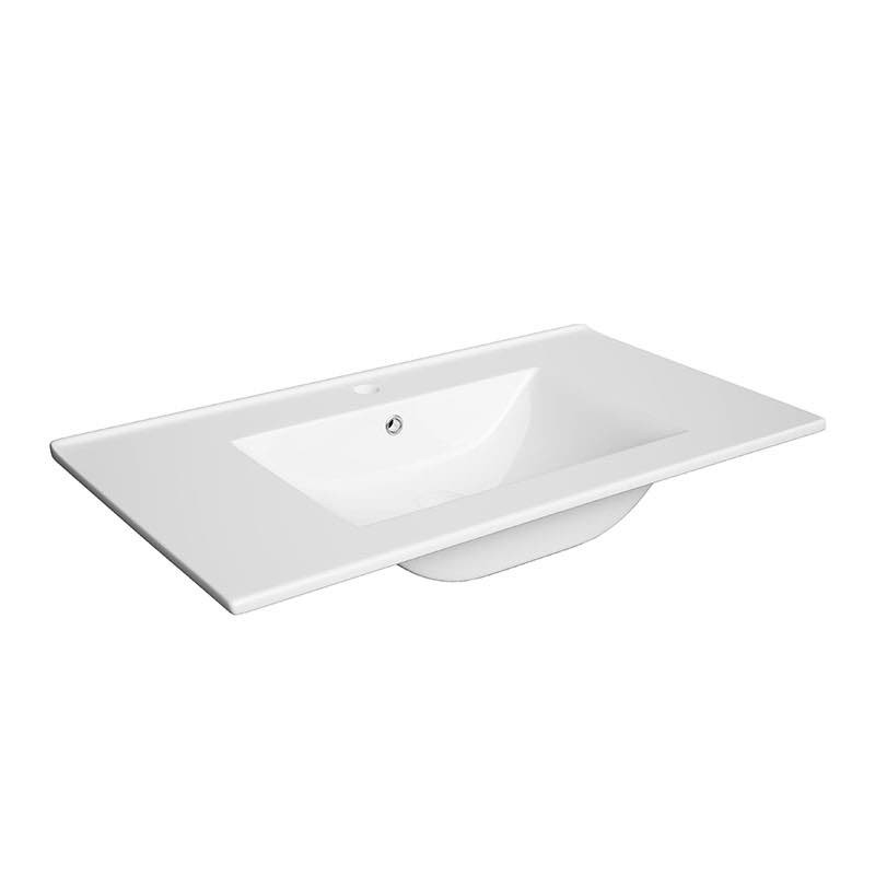 Neuesbad Keramik-Waschbecken PLAN 80 cm, weiss glänzend NB1DF17241