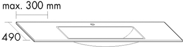 Burgbad Verlängerung rechtsseitig zu Keramik Waschtisch Taupe, H:12mm, Tiefe:490mm, KBAW999RC0040