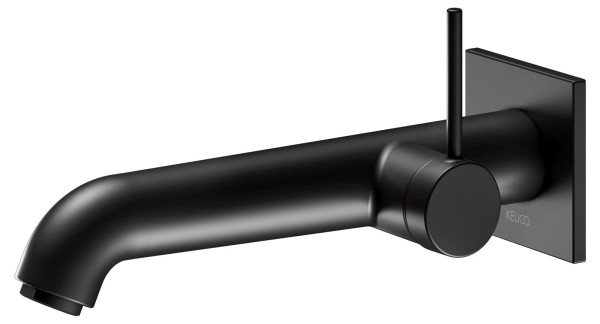 Keuco IXMO Soft Black Selection Waschtischarmatur Unterputz, eckig, Ausladung: 225 mm, schwarz matt