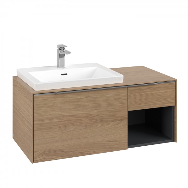 Villeroy & Boch Subway 3.0 Waschbeckenunterschrank, 2 Auszüge, 1001 x 423 x 500 mm, Nordic Oak / Nor