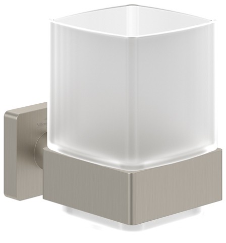 Villeroy & Boch Glashalter Elements - Striking 99x123x100mm Brushed Nickel Matt