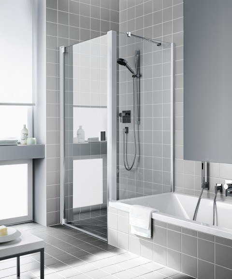 Kermi Seitenwand Raya TVD 0900x1750, silber hochglanz, ESG klar mit KermiClean, RATVD09017VPK