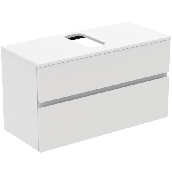 Ideal Standard Waschtischunterschrank Finesse Ausschnitt r/l 1002x440x558mm 2 Auszüge Weiss matt, E3