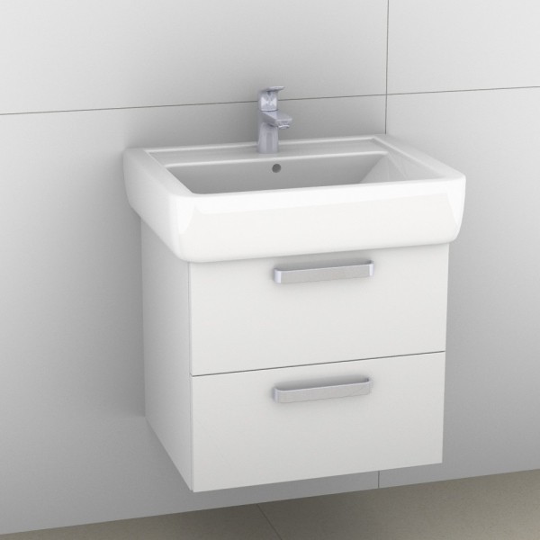 Artiqua 413 Waschtischunterschrank für Renova Plan 222260, 222263 Weiß Hochglanz, 413-WU2L-K55-7016-