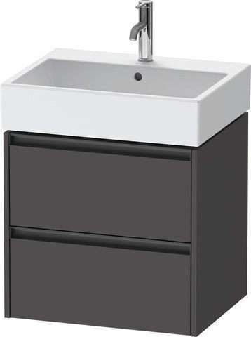 Duravit Ketho.2 Waschtischunterbau wandhängend Graphit Matt 584x460x549 mm - K25275049490000