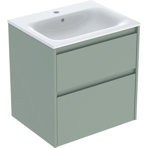 Geberit Renova Plan Set Möbelwaschtisch schmaler Rand, mit Unterschrank, zwei, 504039IK8