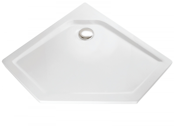 HSK Acryl Fünfeck-Duschwanne super-flach 100 x 100 x 3,5 cm, ohne Schürze