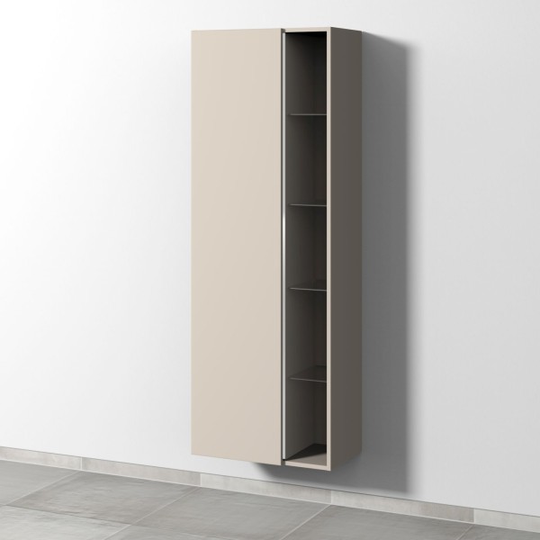 Sanipa 3way Stauraumschrank mit 1 Tür und offenen Fächern, Kaschmir-Matt