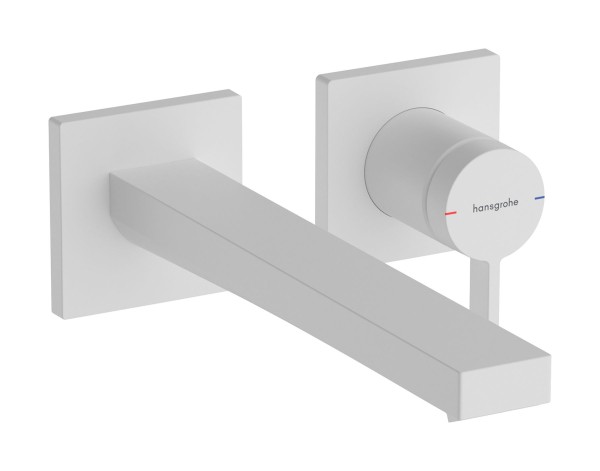 Hansgrohe 2-Loch Waschtischmischer Unterputz Tecturis E F-Set 225 mm Auslauf, mattweiss, 73051700