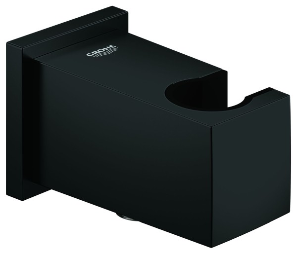 GROHE Wandanschlussbogen Euphoria Cube, 26370 mit Wandbrausehalter matt black, 263702430