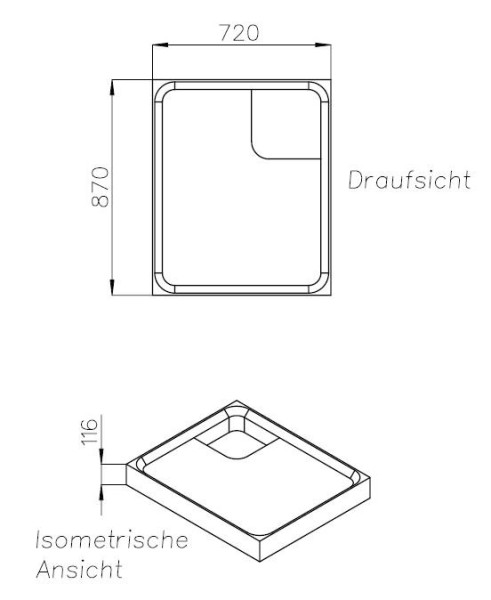 Neuesbad Wannenträger für Kaldewei/Bette superflach 750x900x25