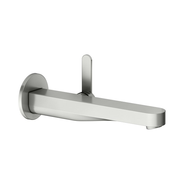 Keuco Waschtischarmatur IXMO 59516, rund Wandmontage, 225 mm, Edelstahl-finish, 59516061301