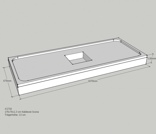 Neuesbad Wannenträger für Kaldewei Scona 700x1700x23