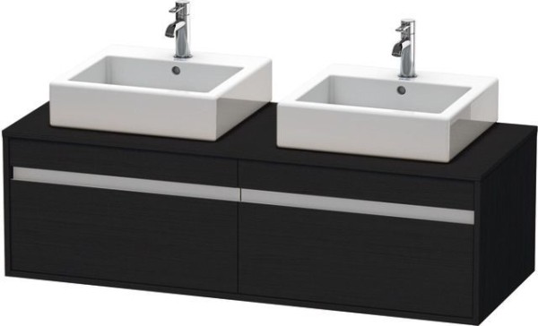 Duravit Ketho Konsolenwaschtischunterbau wandhängend Eiche Schwarz Matt 1400x550x426 mm - KT6697B161