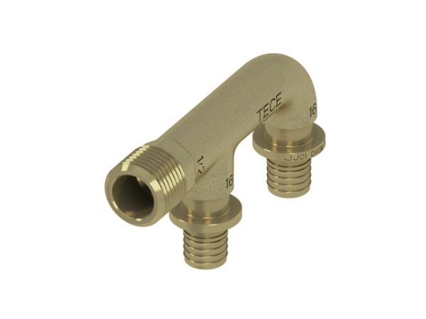 Tece flex U-Armaturenan. druckverlustop. 16 x 16 x R 1/2", Siliziumbronze, 708608