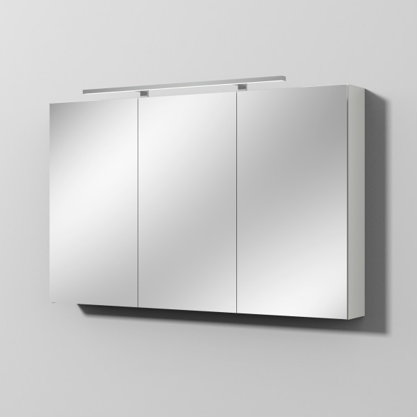 Sanipa Reflection Spiegelschrank MILLA 120 mit LED-Aufsatzleuchte, Weiß-Soft, SD14543
