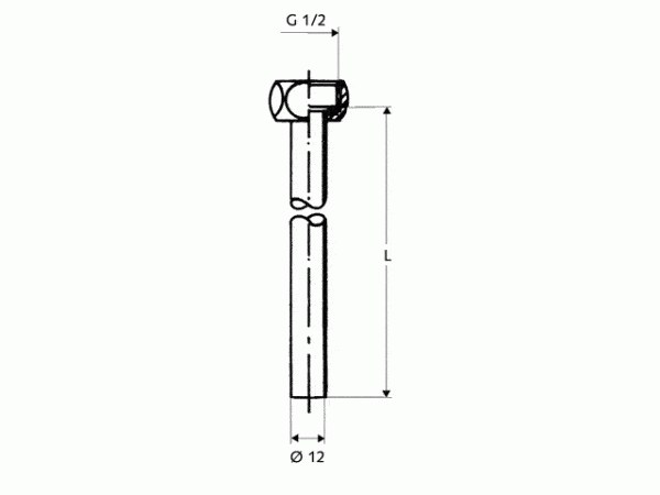 Schell Kupferrohr-Garnitur d:12mm 1000mm chrom mit 1/2" ÜM für Elektrospeicher