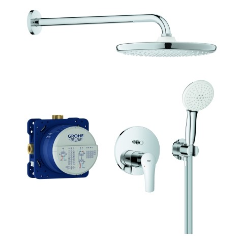 GROHE Unterputz-Duschsystem Eurosmart 25288 mit FMS/SmartBox/Kopfbr./WH-Set chrom, 25288000