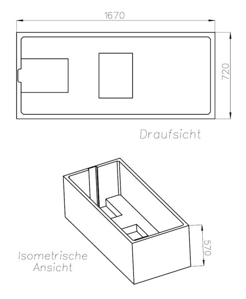 Neuesbad Wannenträger für Ideal Standard La Dolce Vita 170x75