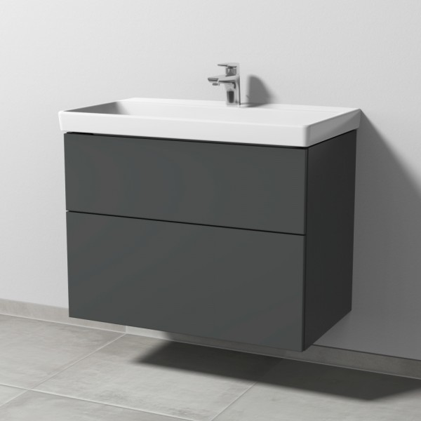 Sanipa 3way Waschtischunterbau zu Villeroy & Boch Avento Waschtisch mit 2 Auszügen, Anthrazit-Matt