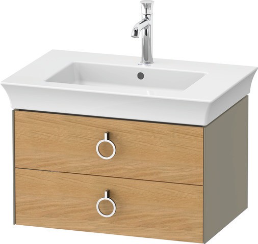 Duravit White Tulip Waschtischunterbau wandhängend Natur Eiche & Stein Grau Hochglanz & Matt 684x458