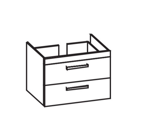 Artiqua 411 Waschtischunterschrank für My by Starck 233683 Eiche Weiß quer NB, 411-WU2L-D54-7185-440