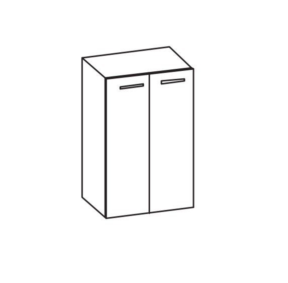 Artiqua 400 Midischrank, Eiche Weiß quer NB, 400-M2T-1-60-7185-440