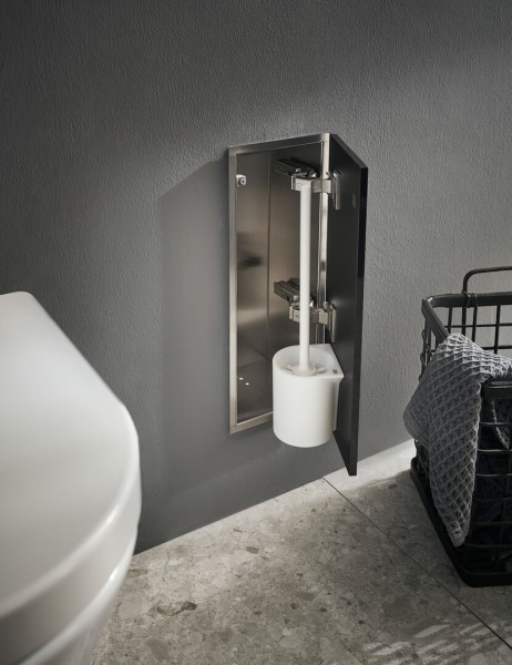 emco Bürstengarnitur -Modul asis pure Türanschlag rechts, Unterputz, 435mm, schwarz matt, 975551405