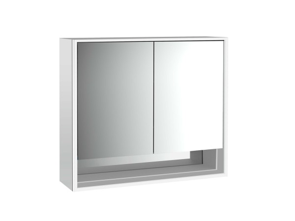 emco LED-Lichtspiegelschrank Loft mit Unterfach Aufputz, 800 mm, 2-türig Rückwand verspiegelt, 97980