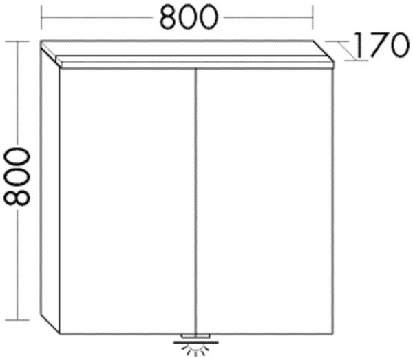 Burgbad Spiegelschrank Euro 800x800x170 Eiche Dekor Flanelle, SPGT080F3866