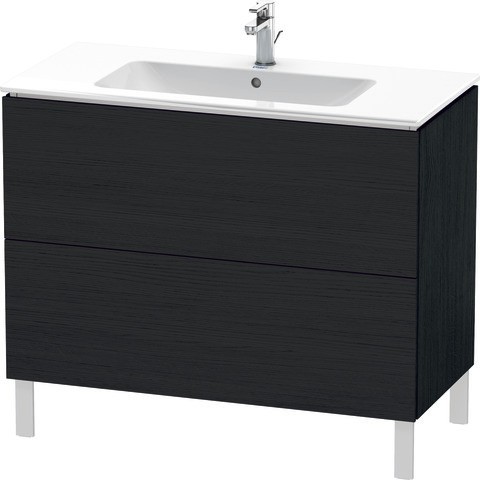 Duravit L-Cube Waschtischunterbau bodenstehend Eiche Schwarz Matt 1020x481x704 mm - LC662701616