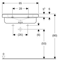 Vorschau: Geberit Waschtisch Vorschau: Geberit Waschtisch Dejuna, B: 650, T: 550 mm, 128666600, weiss mit Keratect